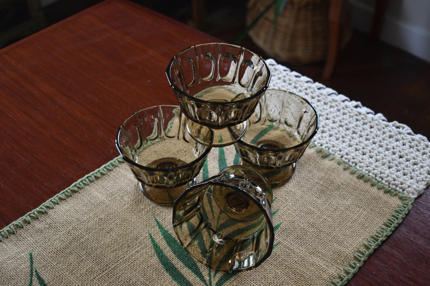 Vintage KIG Indonesia Footed Sundae/Dessert Cups