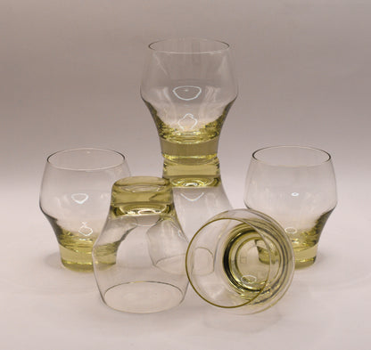 "RARE" Vintage "Citron" Sasaki Harmony Cocktail pitcher with 6 glasses.