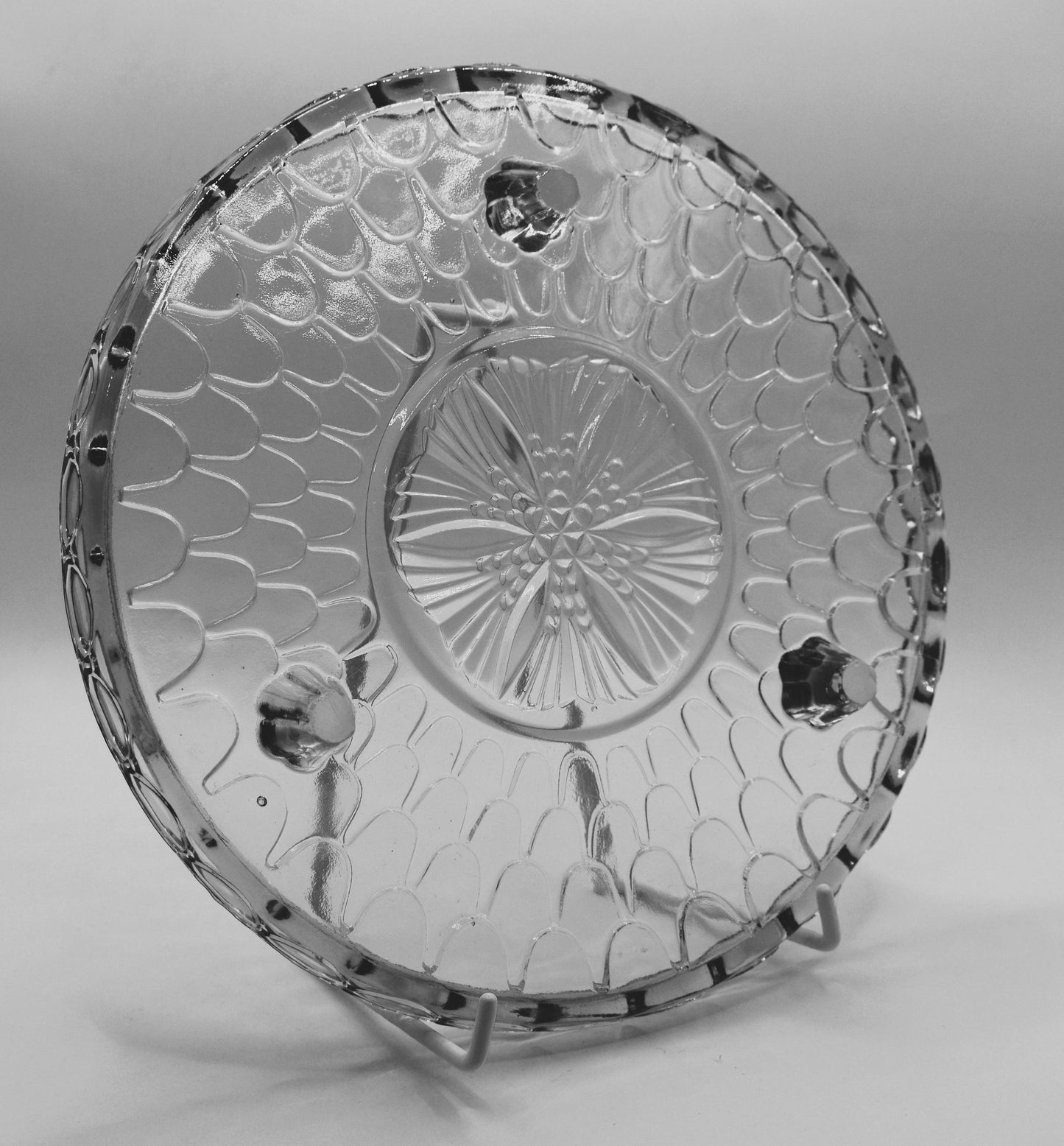 Vintage 1930s Amber coloured Glass Bagley Fish Scale Plate