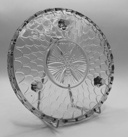 Vintage 1930s Amber coloured Glass Bagley Fish Scale Plate