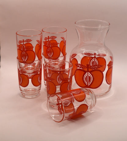 Retro Crown Corning Australia "Red Apple" Juice Jug set