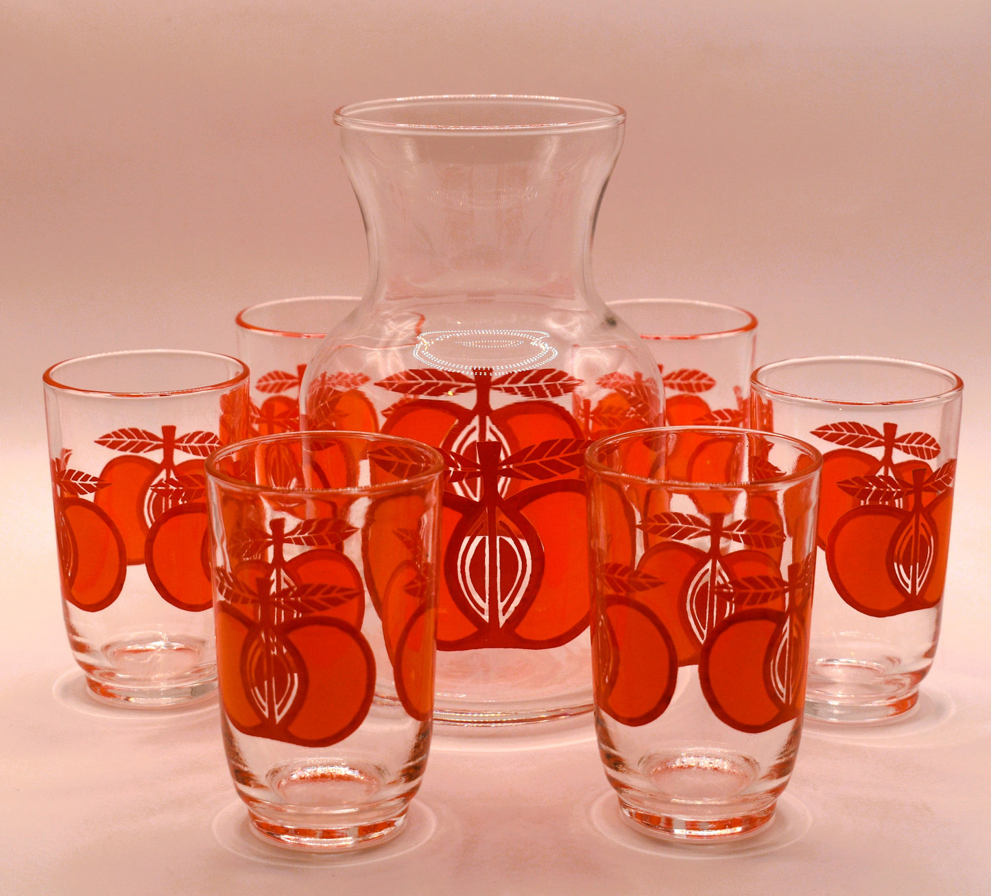 Retro Crown Corning Australia "Red Apple" Juice Jug set