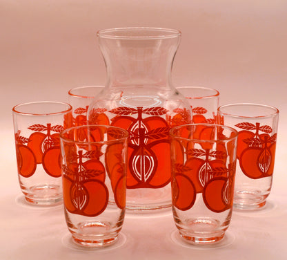 Retro Crown Corning Australia "Red Apple" Juice Jug set