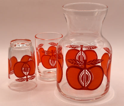 Retro Crown Corning Australia "Red Apple" Juice Jug set