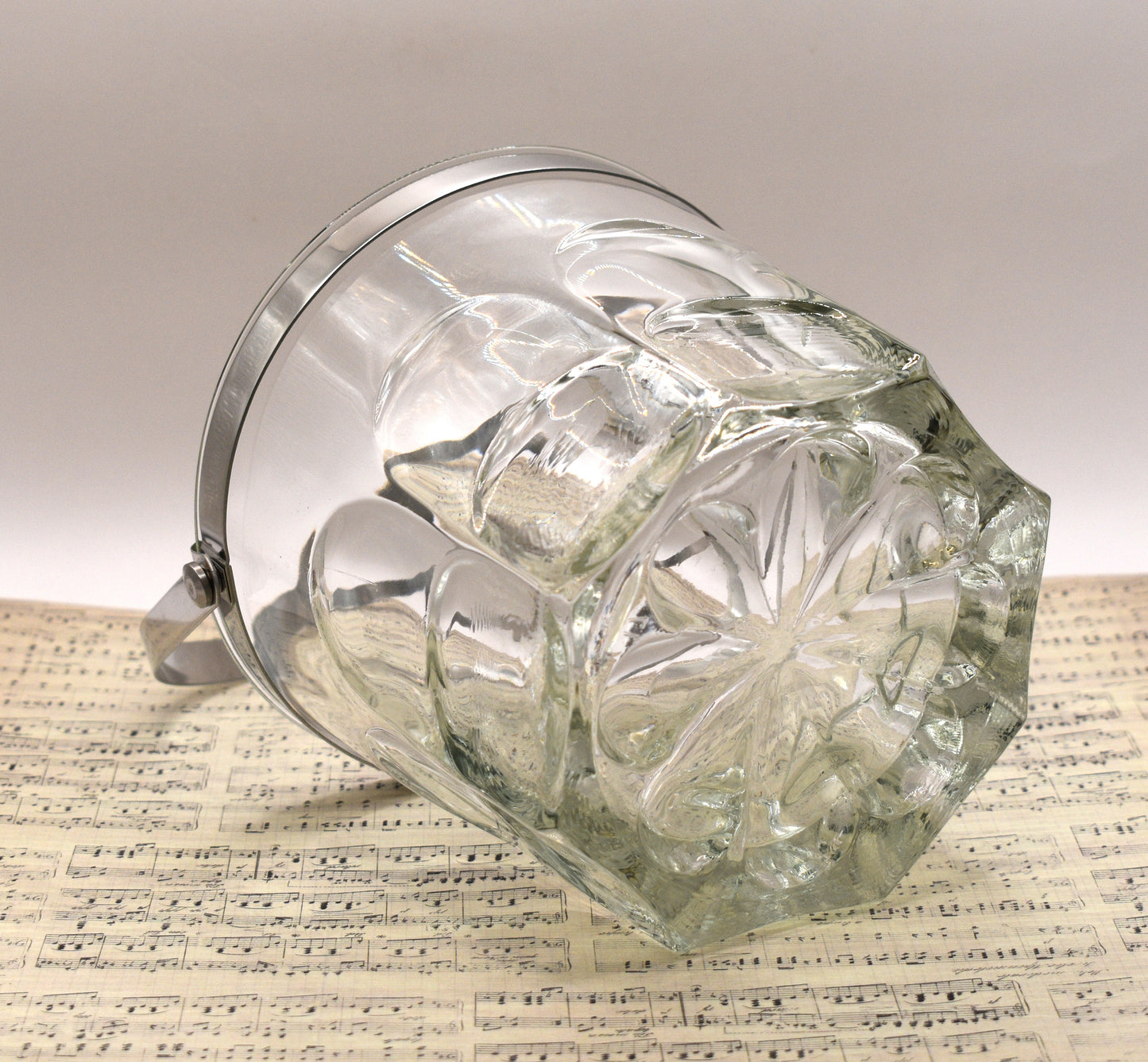 Vintage Duralex Ice bucket. Pressed Glass. Made in Spain
