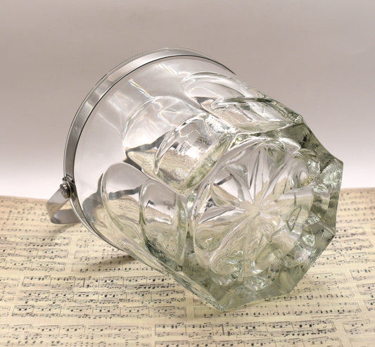 Vintage Duralex Ice bucket. Pressed Glass. Made in Spain