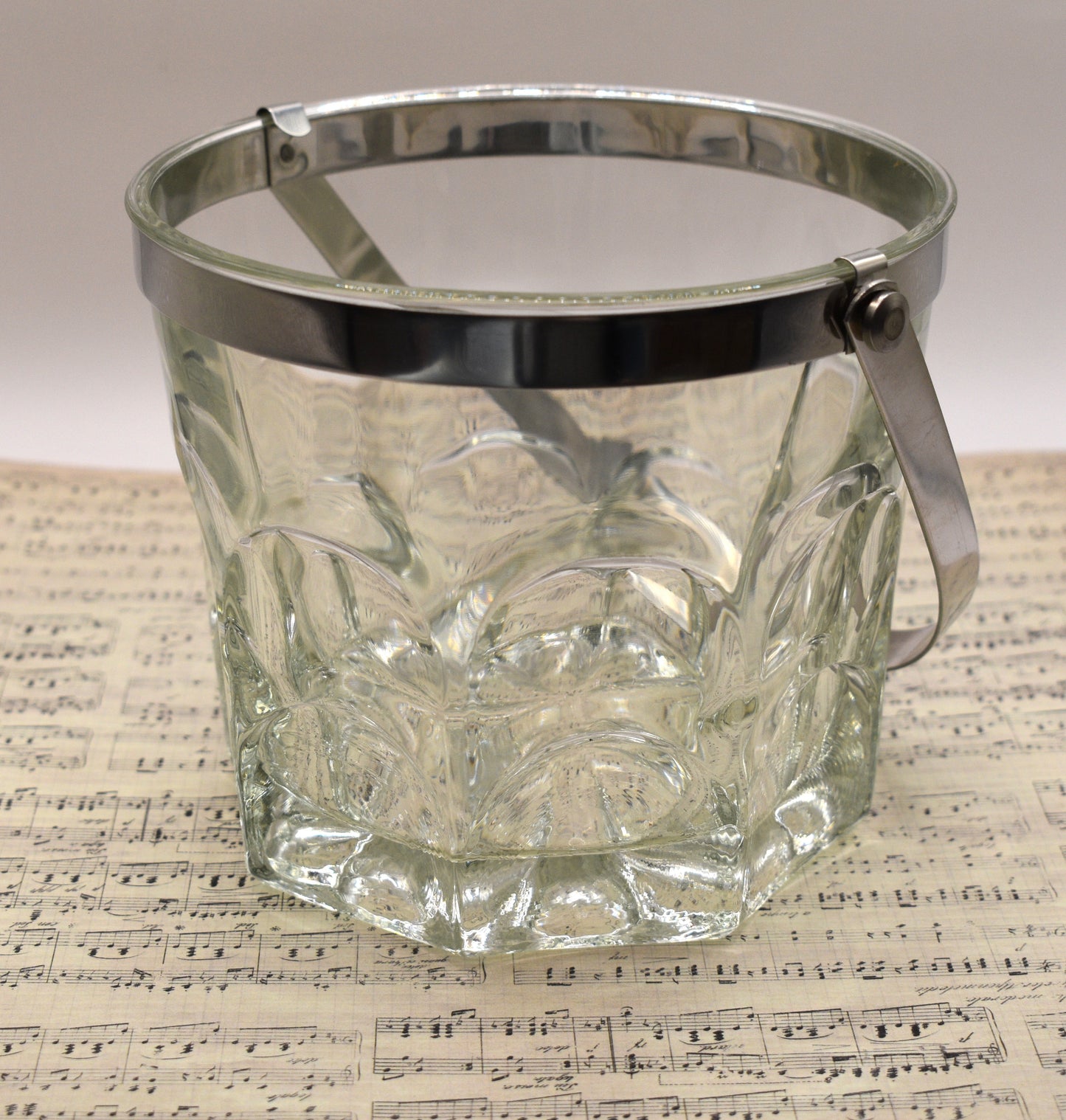Vintage Duralex Ice bucket. Pressed Glass. Made in Spain