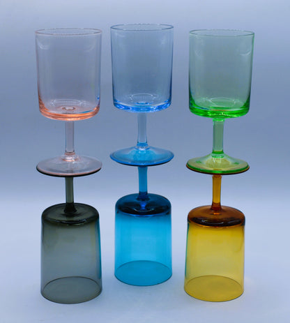Retro MCM Harlequin Sherry & Cordial Glasses – Set of 6