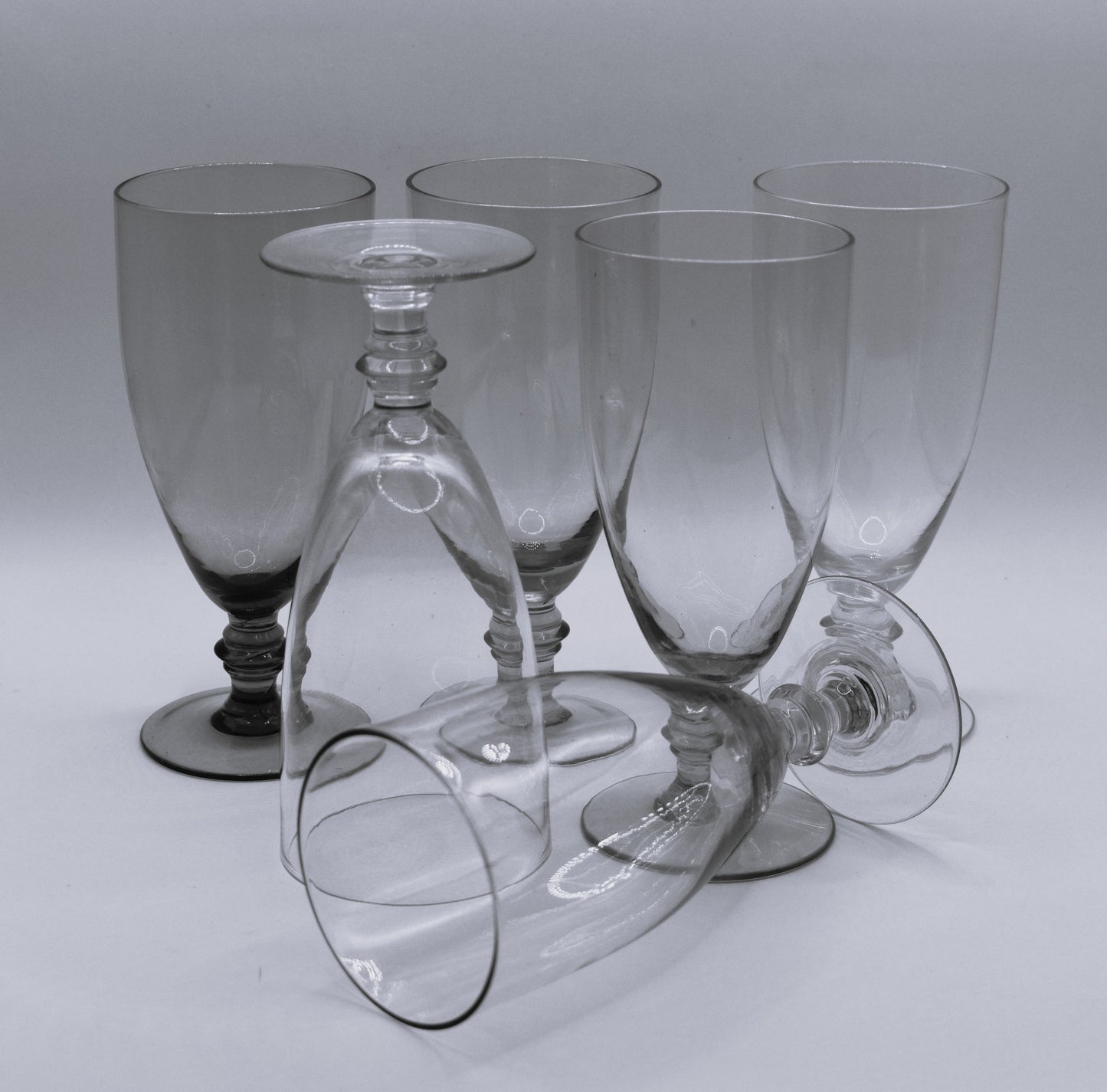 Vintage Mid-Century Pastel Harlequin Goblets – Set of 6