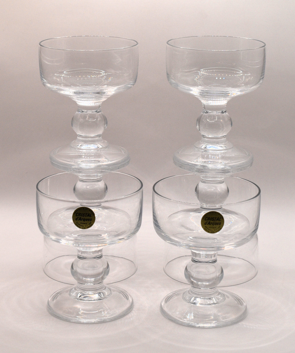 Vintage 1980s Cristal d'Arques 'Trocadéro' Crystal Champagne & Dessert Coupes - Set of 6