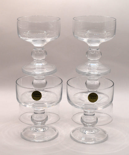 Vintage 1980s Cristal d'Arques 'Trocadéro' Crystal Champagne & Dessert Coupes - Set of 6
