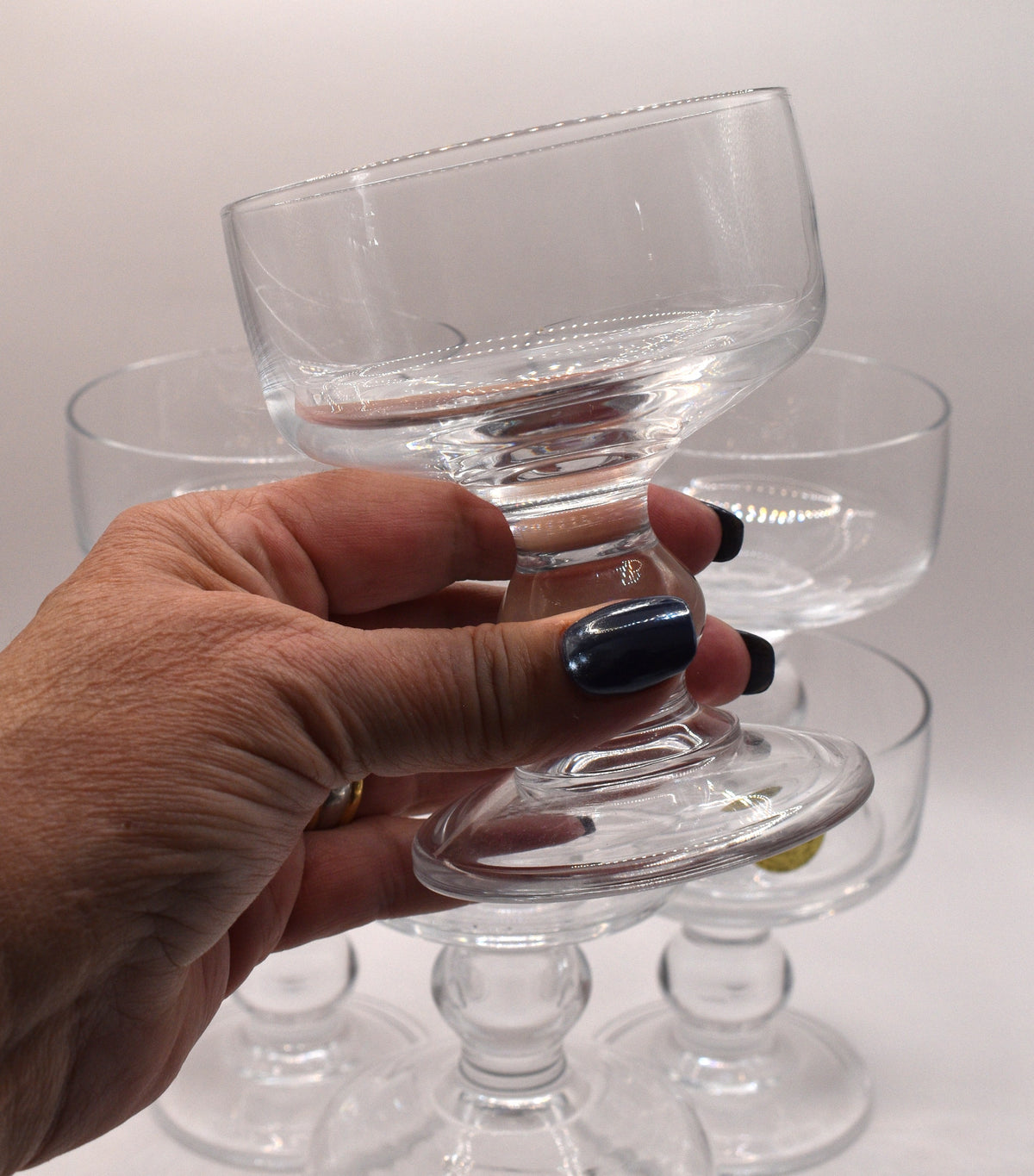 Vintage 1980s Cristal d'Arques 'Trocadéro' Crystal Champagne & Dessert Coupes - Set of 6