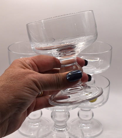 Vintage 1980s Cristal d'Arques 'Trocadéro' Crystal Champagne & Dessert Coupes - Set of 6