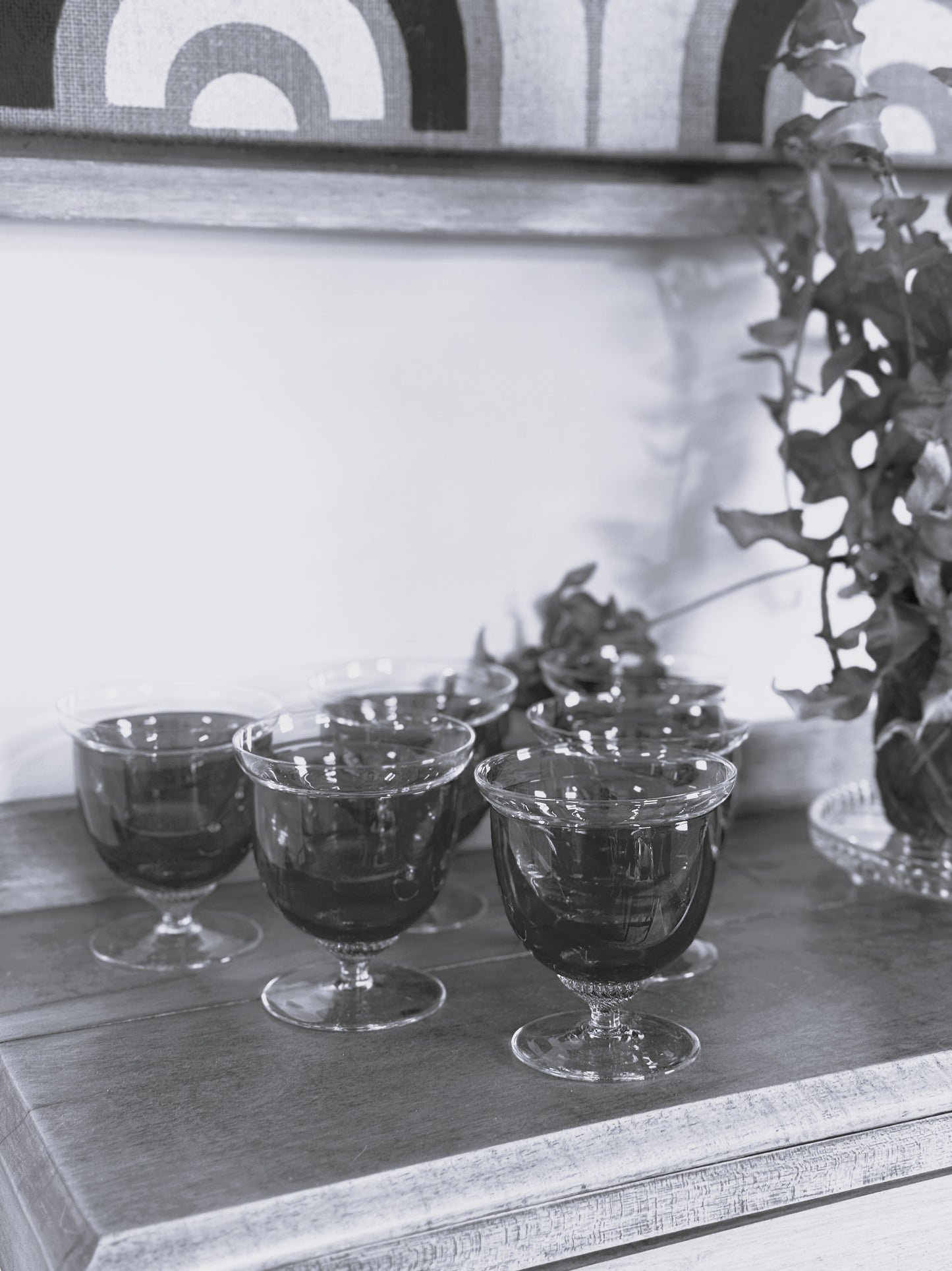 Bohemia Prawn Cocktail chiller glasses with liners. Set of 6