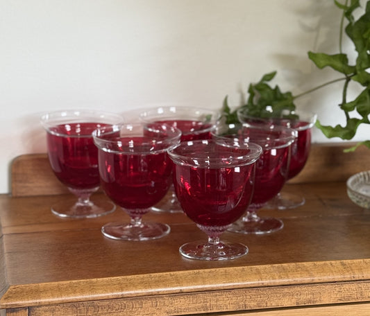Bohemia Prawn Cocktail chiller glasses with liners. Set of 6