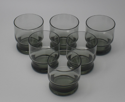 Vintage Federal Glass - Home Entertainment Sundown Smoke. Set of 6