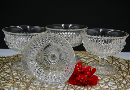 Indiana Diamond Point Glass Dessert/Salad Set.