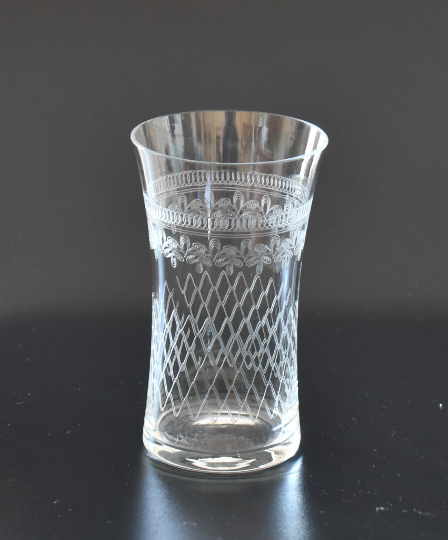 Vintage Fine Victorian Crystal Etched Tumblers/Glasses - 1925. Set of 4