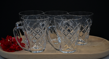 Vintage Crystal Glasses/cups with handle.