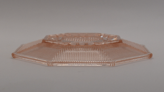 Vintage Japan Toyo Minerva Rose Pink Decorative Diamond Cut Glass Side Plate.