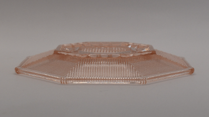 Vintage Japan Toyo Minerva Rose Pink Decorative Diamond Cut Glass Side Plate.