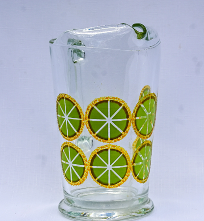 Crown Corning Summer Drink Jug/Pitcher- Green Lime Slices