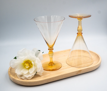 Vintage Amber Martini/Cocktail/Dessert Glasses