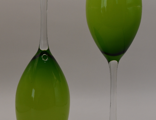 Vibrant Lime Green Coloured long stemmed Wine Glasses. Set of 2