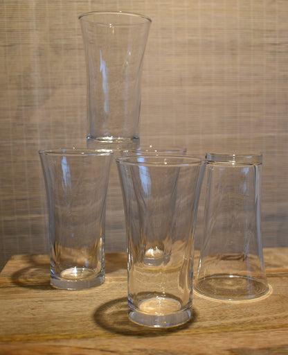 Vintage MCM small tumbler glass. Swirl design in glass. Stemless Champagne. Vodka Glass/Shot Glass/Sherry Glass/Cocktail Glass. Set of 5