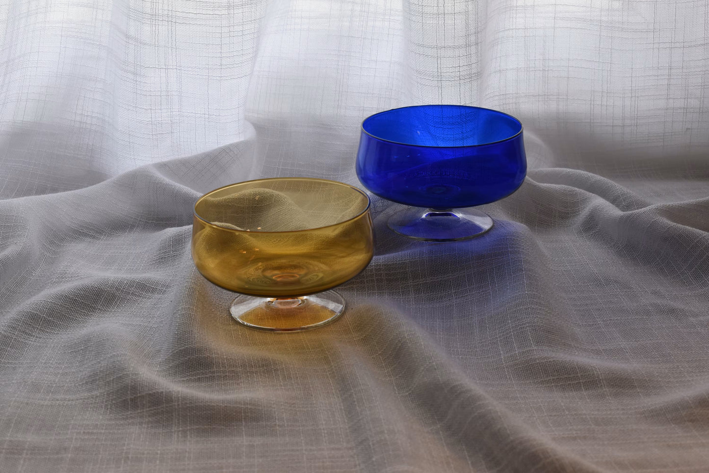 Vintage Crystal Dessert Bowls. Made in Japan. Set of 2