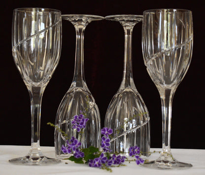 Vintage MIKASA Crystal  Water Goblets - UPTOWN - Set of 4