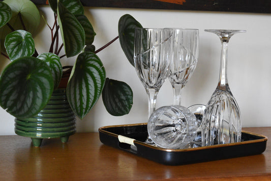 Vintage MIKASA Crystal  Water Goblets - UPTOWN - Set of 4