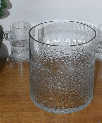 Textured Glass Punchbowl set with 12 x cups.