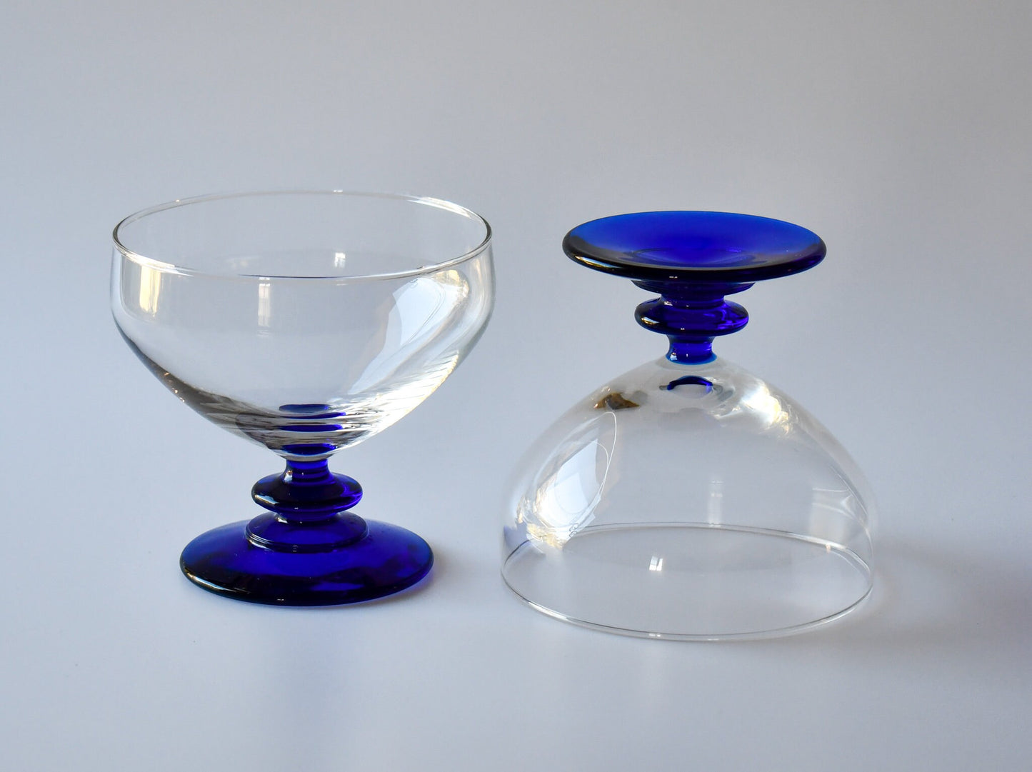 Cobalt blue stemmed dessert/cocktail glasses