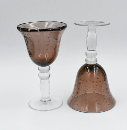 Hand Blown Wine Goblets. Set of 2