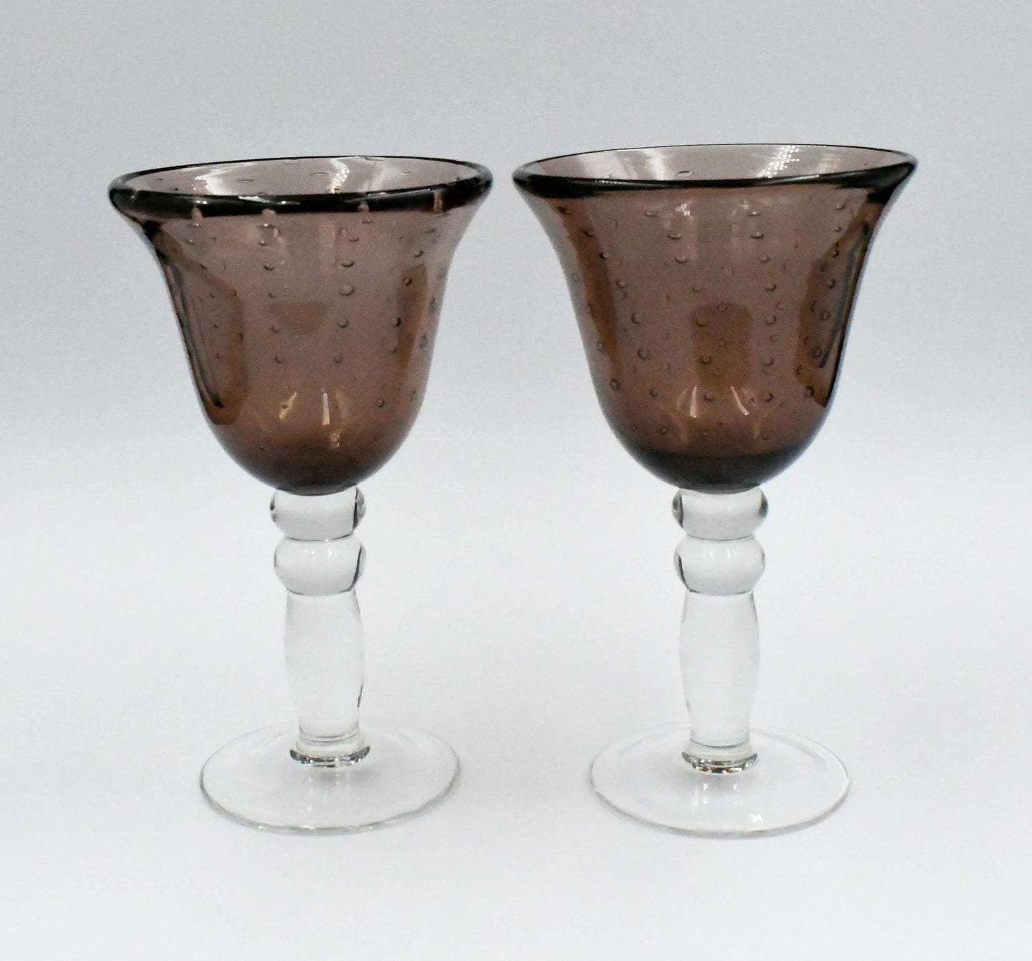 Hand Blown Wine Goblets. Set of 2