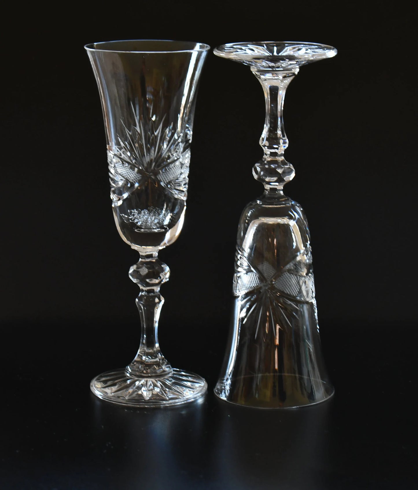 Vintage Crystal Champagne Flutes