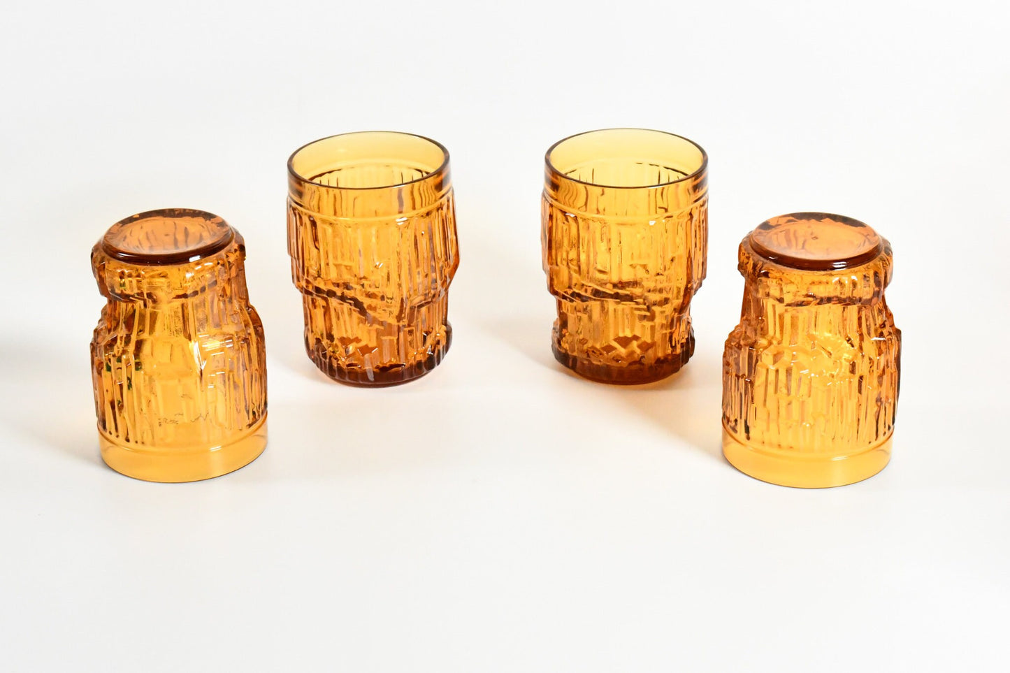 Vintage Enesco Amber Italian Tumblers. Set of 4