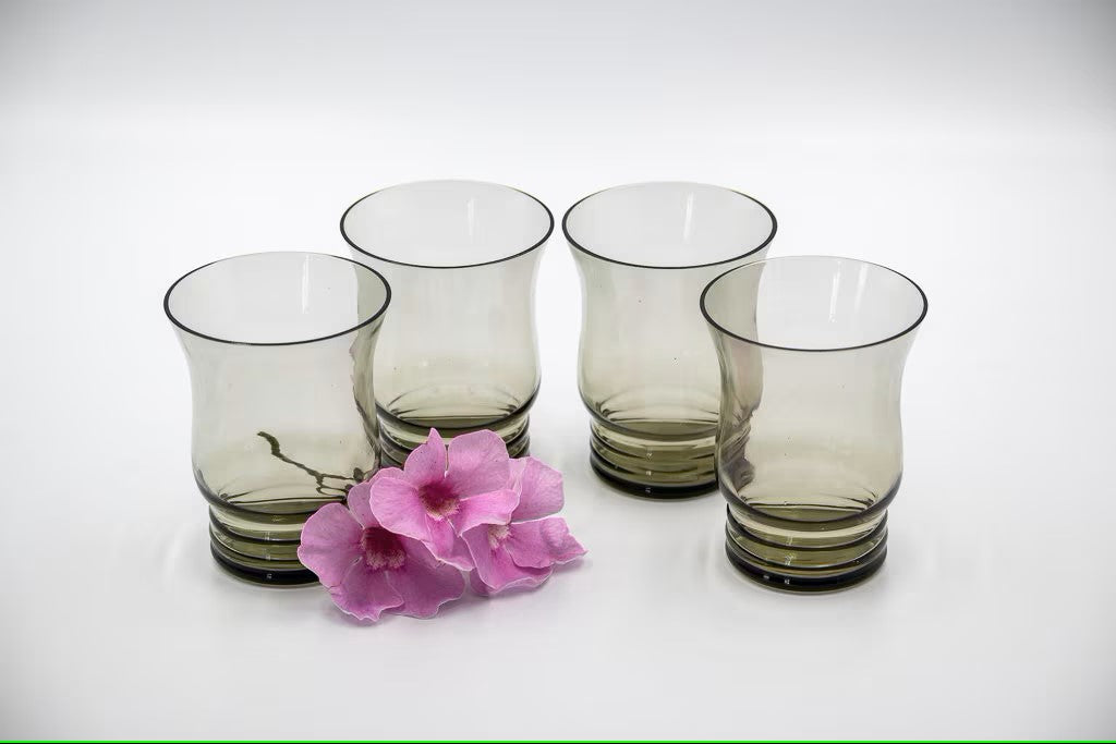 Vintage Smokey Grey Tumblers. Set of 4