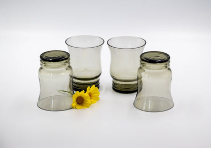 Vintage Smokey Grey Tumblers. Set of 4