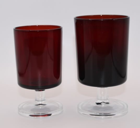 Cavalier Ruby Red Glasses by Cristal D’Arques - Durand, Arcoroc Ruby Red, Luminarc Small White Wine Glasses. Set of 6