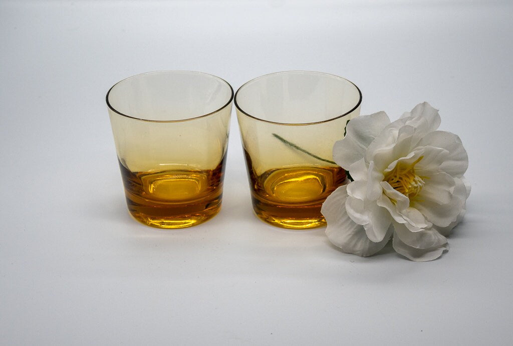 Vintage Amber Tumblers x 2