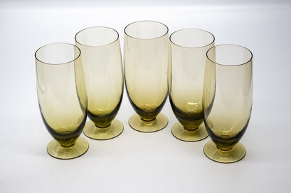 Vintage Olive Green Pilsner Glasses