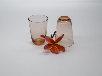 Vintage Tangerine Shot Glasses x 2