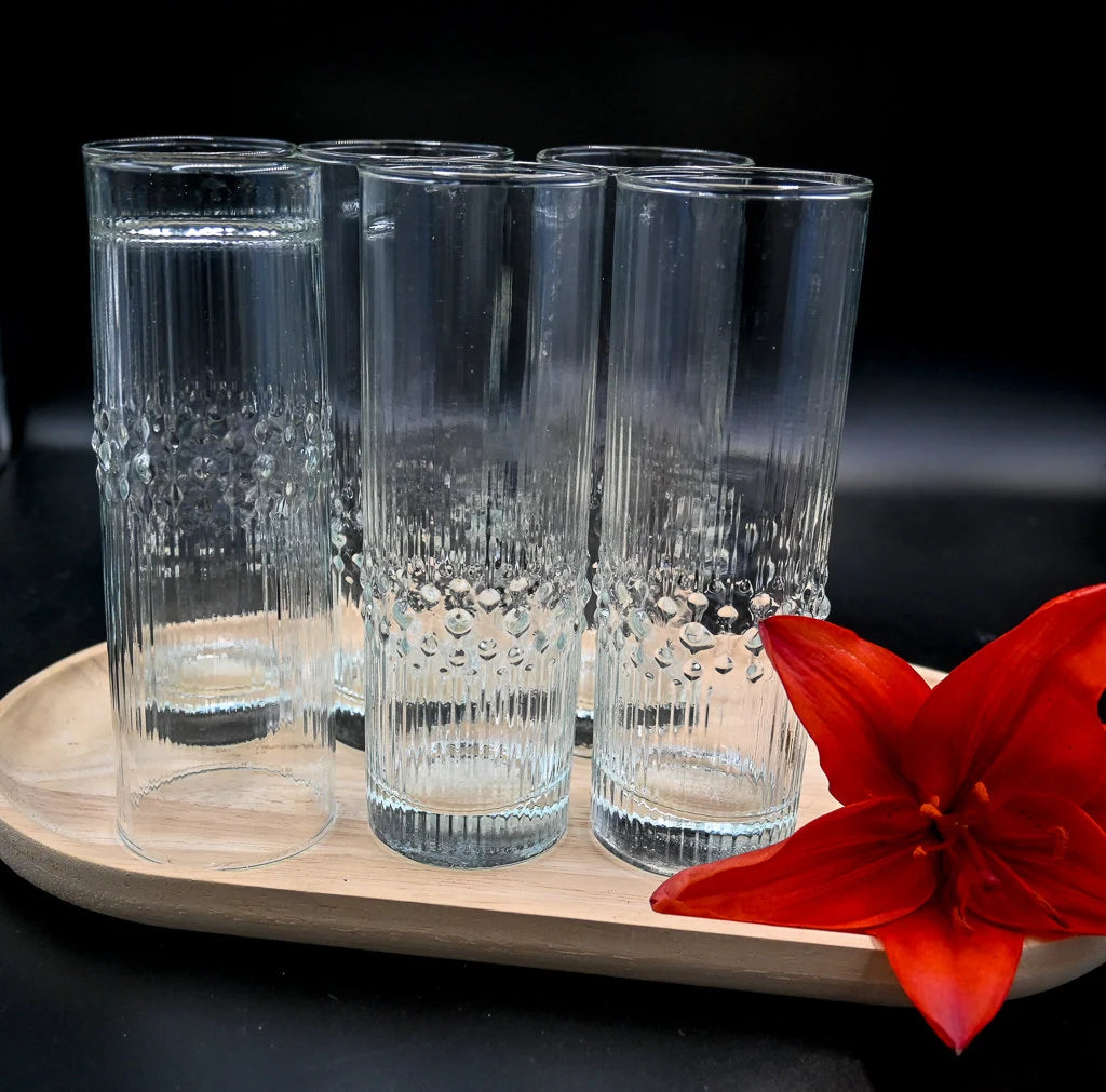 Vintage Littala Finland Mesi Highball Glasses by Tapio Wirkkala. Set of 6