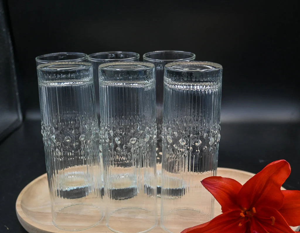 Vintage Littala Finland Mesi Highball Glasses by Tapio Wirkkala. Set of 6