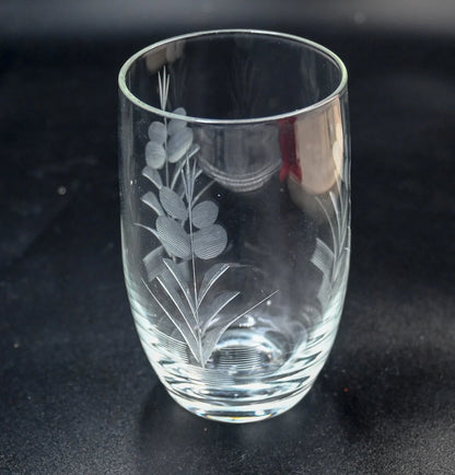 Vintage Etched Tumblers. Set of 4