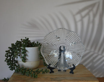 Vintage Hazel-Atlas pressed glass - Hobnail, teardrop Candy dish.