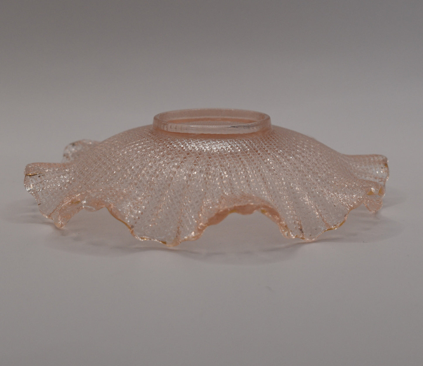 Vintage Pink Waffle Glass Dish