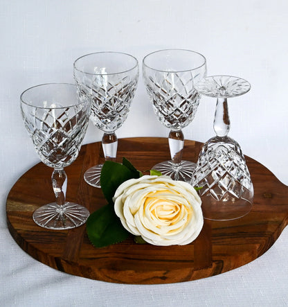 Crystal Vintage Wine Glasses. Set of 4